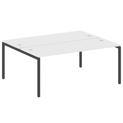 Metal System Quattro Рабочая станция на П-образном м/к 40БП.РАС-СП-2.5 Белый/Металл Антрацит 1800*14