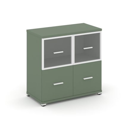 Concept Шкаф 1 широкая секция, 2 ниши CN.STS-212 RPW W Кобо/Металл Белый/Прозрачный 836*420*818