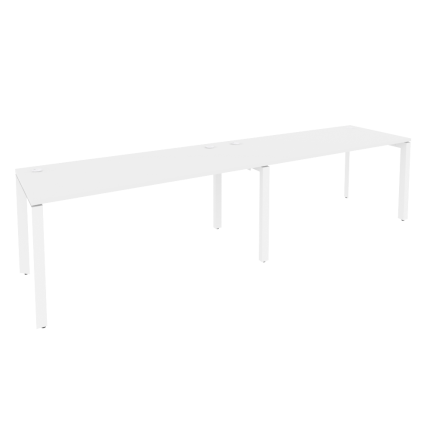 Onix Рабочая станция на П-образном м/к O.MP-RS-2.4.7 Белый Бриллиант/Металл Белый 3160*720*750