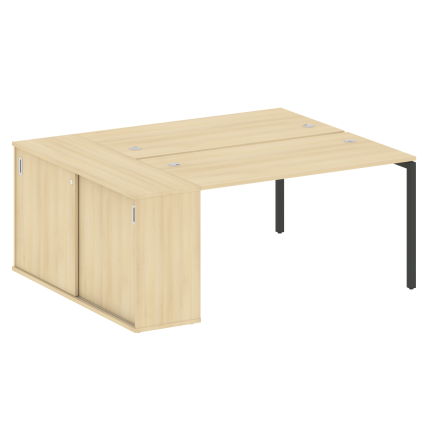 Metal System Quattro Рабочая станция с шкафом-купе на П-образном м/к 40БП.РС-СШК-1.3 Т Акация Лорка/