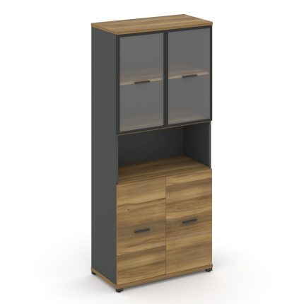 Concept Шкаф 1 широкая секция, 5 ниш CN.STS-513 RPB A Сандал Янтарный/Антрацит/Металл Антрацит/Прозр