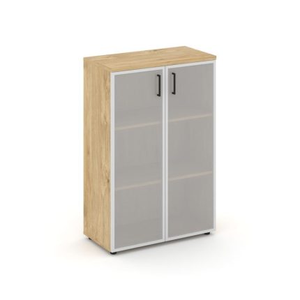 Style Project Шкаф средний широкий SN.STS-206 Тиквуд Светлый/Сатин/Черный Ручки 796*400*1203