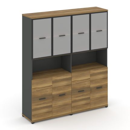 Concept Шкаф 2 широкие секции, 5 ниш CN.STS-523 RMB A Сандал Янтарный/Антрацит/Металл Антрацит/Сатин