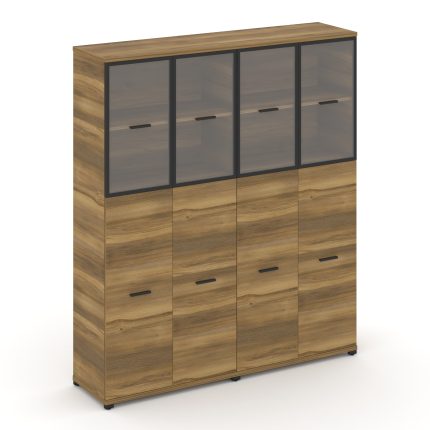 Concept Шкаф 2 широкие секции, 5 ниш CN.STS-525 RPB A Сандал Янтарный/Антрацит/Металл Антрацит/Прозр