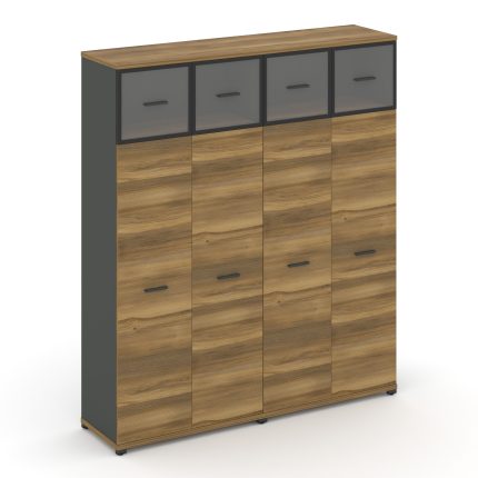 Concept Шкаф 2 широкие секции, 5 ниш CN.STS-527 RPB A Сандал Янтарный/Антрацит/Металл Антрацит/Прозр