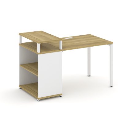 Concept Стол рабочий с опорным стеллажом с верх. горизонтом  CN.SP-205 Дуб Винченцо/Белый Бриллиант/