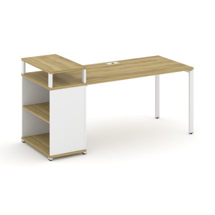 Concept Стол рабочий с опорным стеллажом с верх. горизонтом  CN.SP-207 Дуб Винченцо/Белый Бриллиант/