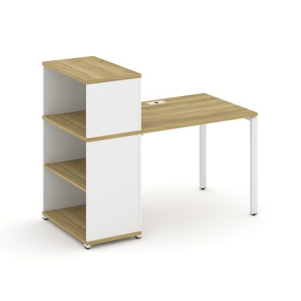Concept Стол рабочий с опорным стеллажом с надставкой низ. CN.SP-209 Дуб Винченцо/Белый Бриллиант/Ме