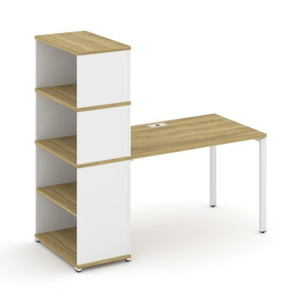 Concept Стол рабочий с опорным стеллажом с надставкой выс. CN.SP-214 Дуб Винченцо/Белый Бриллиант/Ме