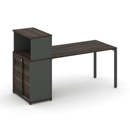 Concept Стол рабочий с опорным шкафом-купе с надставкой низ. CN.SP-238 A Дуб Мали/Антрацит/Металл Ан