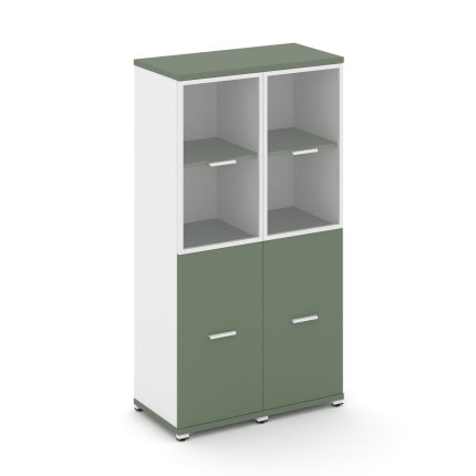 Concept Шкаф 2 узкие секции, 4 ниши CN.STU-422 RPW W Кобо/Белый Бриллиант/Металл Белый/Прозрачный 83