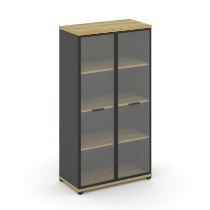 Concept Шкаф 1 широкая секция, 4 ниши CN.STS-416 RPB A Дуб Винченцо/Антрацит/Металл Антрацит/Прозрач