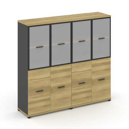 Concept Шкаф 2 широкие секции, 4 ниши CN.STS-422 RMB A Дуб Винченцо/Антрацит/Металл Антрацит/Сатин 1