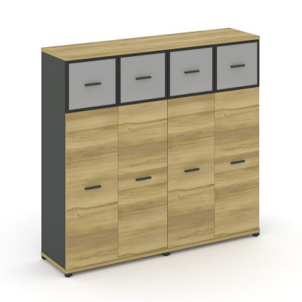 Concept Шкаф 2 широкие секции, 4 ниши CN.STS-424 RMB A Дуб Винченцо/Антрацит/Металл Антрацит/Сатин 1