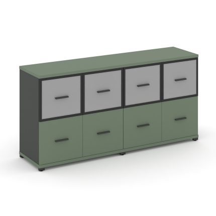 Concept Шкаф 2 широкие секции, 2 нишии CN.STS-222 RMB A Кобо/Антрацит/Металл Антрацит/Сатин 1668*420