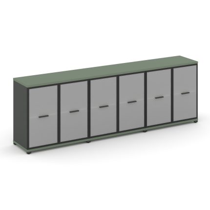 Concept Шкаф 3 широкие секции, 2 ниши CN.STS-233 RMB A Кобо/Антрацит/Металл Антрацит/Сатин 2500*420*