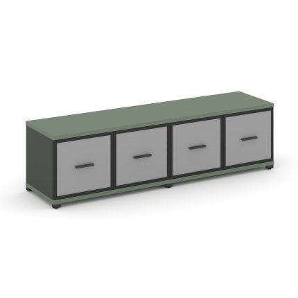 Concept Шкаф 2 широкие секции, 1 ниша CN.STS-123 RMB A Кобо/Антрацит/Металл Антрацит/Сатин 1668*420*