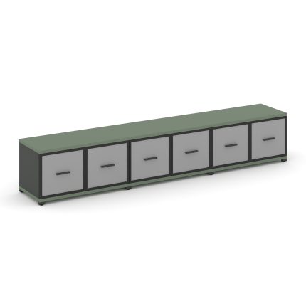 Concept Шкаф 3 широкие секции, 1 ниша CN.STS-133 RMB A Кобо/Антрацит/Металл Антрацит/Сатин 2500*420*