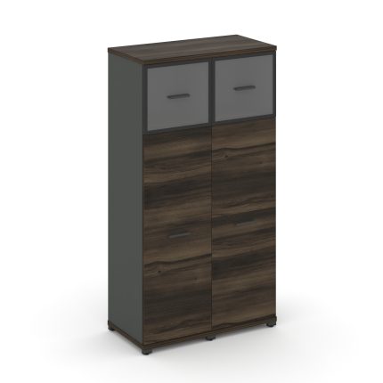 Concept Шкаф 2 узкие секции, 4 ниши CN.STU-424 RPB A Дуб Мали/Антрацит/Металл Антрацит/Прозрачный 83