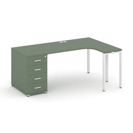 Concept Стол эргономичный CN.SA-401(R) W Кобо/Металл Белый 1800*1180*750