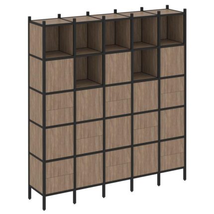 Loft Прямой стеллаж VR.L-10 Дуб Аризона/Металл Черный 2110*446*2280