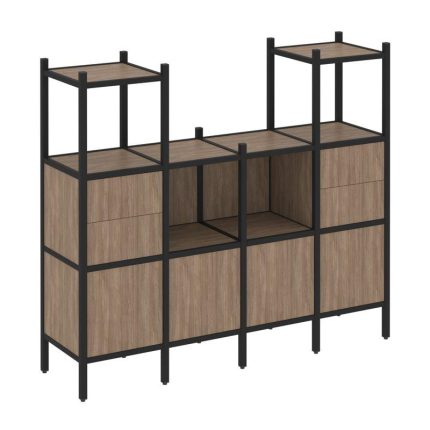 Loft Прямой стеллаж VR.L-14 Дуб Аризона/Металл Черный 1694*446*1458