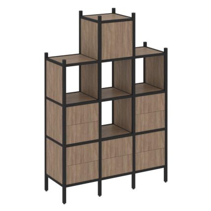 Loft Прямой стеллаж VR.L-18 Дуб Аризона/Металл Черный 1278*446*1869