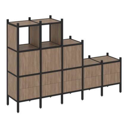 Loft Прямой стеллаж VR.L-19 Дуб Аризона/Металл Черный 2110*446*1458