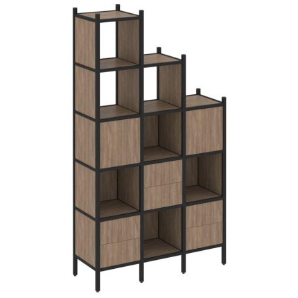 Loft Прямой стеллаж VR.L-22 Дуб Аризона/Металл Черный 1278*446*2280