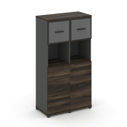 Concept Шкаф 2 узкие секции, 4 ниши CN.STU-425 RPB A Дуб Мали/Антрацит/Металл Антрацит/Прозрачный 83