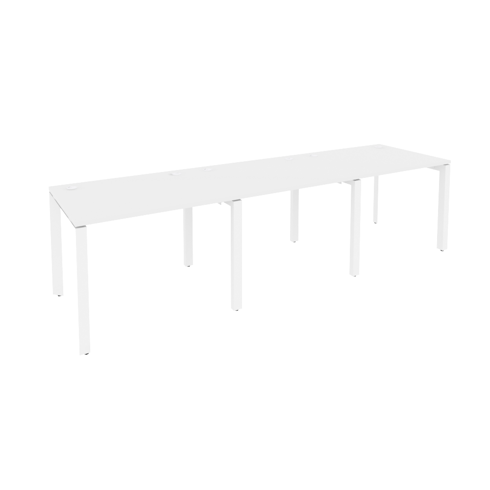 Onix Рабочая станция на П-образном м/к O.MP-RS-3.1.8 Белый Бриллиант/Металл Белый 2940*800*750