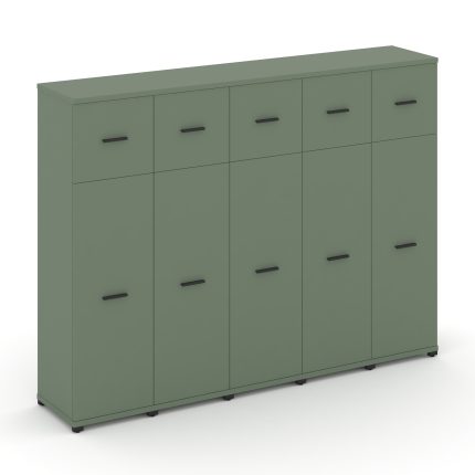 Concept Шкаф 5 узких секций, 4 ниши CN.STU-454 B Кобо/Металл Черный 2084*420*1554