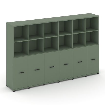 Concept Шкаф 6 узких секций, 4 ниши CN.STU-461 B Кобо/Металл Черный 2500*420*1554