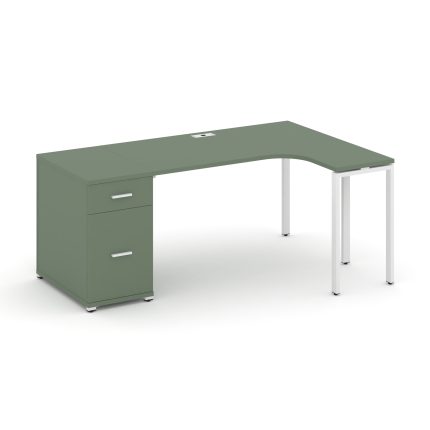 Concept Стол эргономичный CN.SA-403(R) W Кобо/Металл Белый 1800*1180*750