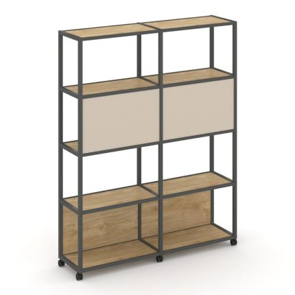 Shelf Mobile Стеллаж 5 уровней 2 секции VR.LT-STK-513.06 Тиквуд Светлый/Металл Антрацит/W-04 1170*40
