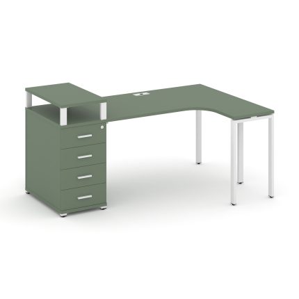 Concept Стол эргономичный CN.SA-405(R) W Кобо/Металл Белый 1800*1180*917