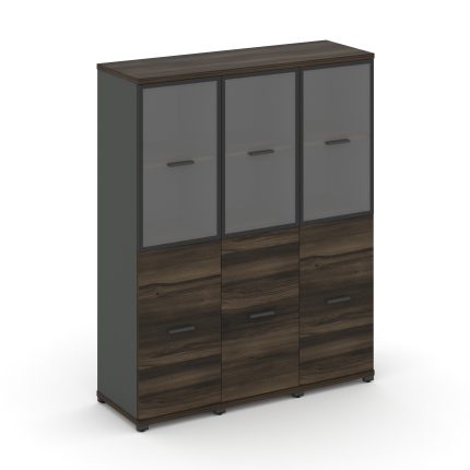 Concept Шкаф 3 узкие секции, 4 ниши CN.STU-432 RPB A Дуб Мали/Антрацит/Металл Антрацит/Прозрачный 12