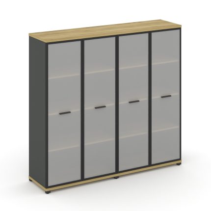 Concept Шкаф 2 широкие секции, 4 ниши CN.STS-426 RMB A Дуб Винченцо/Антрацит/Металл Антрацит/Сатин 1