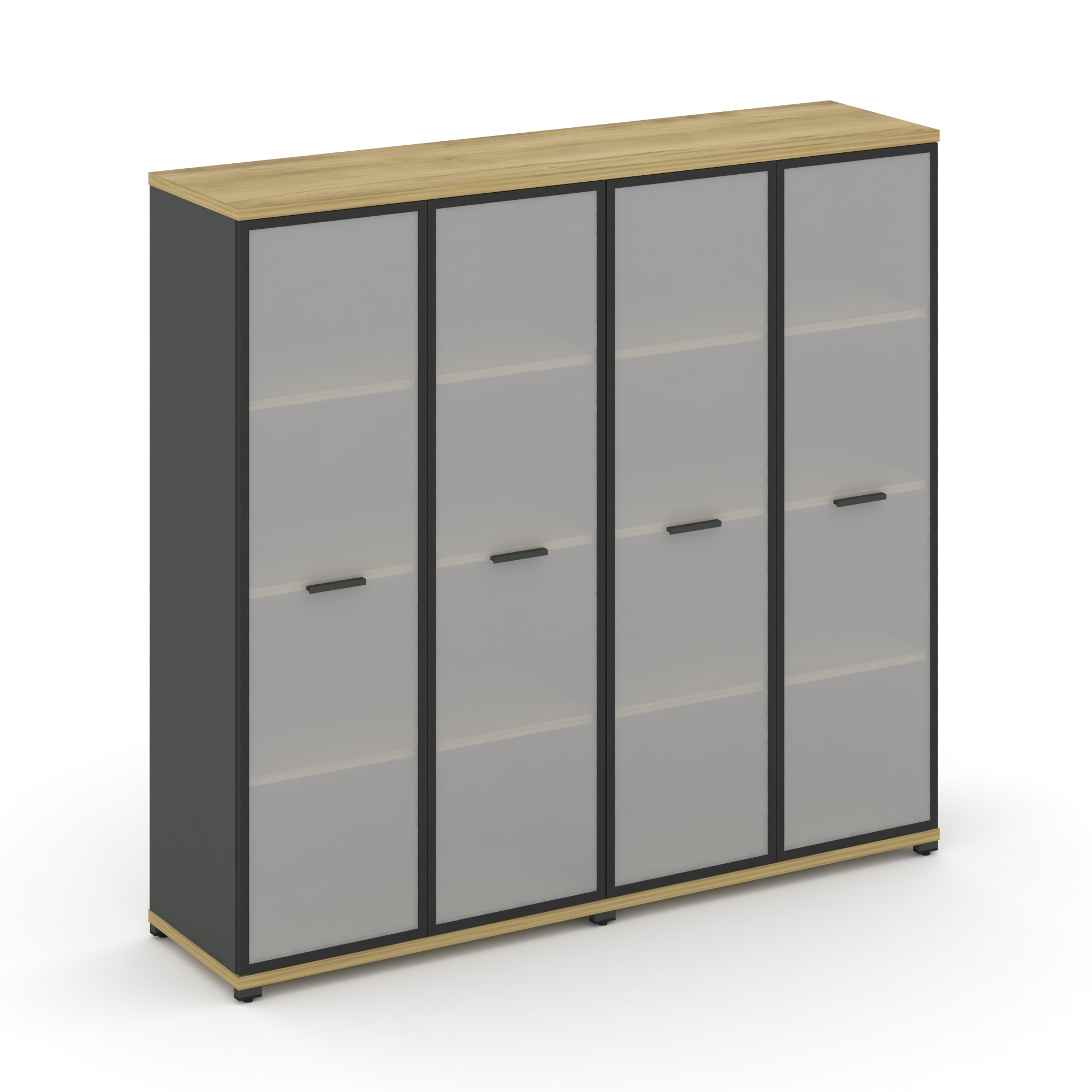 Concept Шкаф 2 широкие секции, 4 ниши CN.STS-426 RMB A Дуб Винченцо/Антрацит/Металл Антрацит/Сатин 1