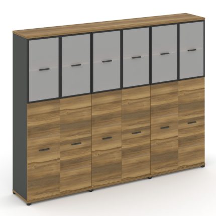 Concept Шкаф 3 широкие секции, 5 ниш CN.STS-535 RMB A Сандал Янтарный/Антрацит/Металл Антрацит/Сатин