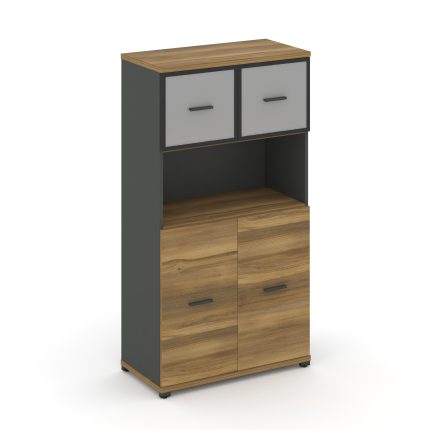 Concept Шкаф 1 широкая секция, 4 ниши CN.STS-415 RMB A Сандал Янтарный/Антрацит/Металл Антрацит/Сати