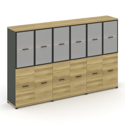 Concept Шкаф 3 широкие секции, 4 ниши CN.STS-432 RMB A Дуб Винченцо/Антрацит/Металл Антрацит/Сатин 2