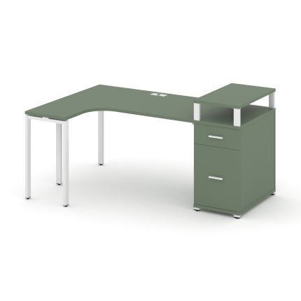 Concept Стол эргономичный CN.SA-408(L) W Кобо/Металл Белый 2000*1180*917