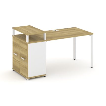 Concept Стол рабочий с опорным распаш. шкафом с верх. горизонтом  CN.SP-222 W Дуб Винченцо/Белый Бри