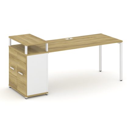 Concept Стол рабочий с опорным распаш. шкафом с верх. горизонтом  CN.SP-224 W Дуб Винченцо/Белый Бри
