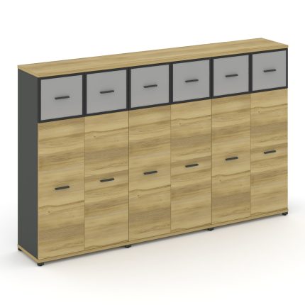 Concept Шкаф 3 широкие секции, 4 ниши CN.STS-434 RMB A Дуб Винченцо/Антрацит/Металл Антрацит/Сатин 2