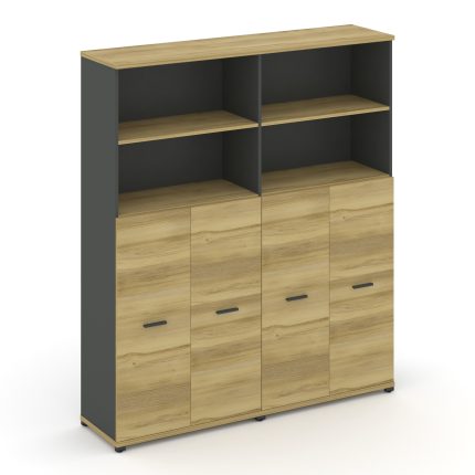 Concept Шкаф 2 широкие секции, 5 ниш CN.STS-524 A Дуб Винченцо/Антрацит/Металл Антрацит 1668*420*192