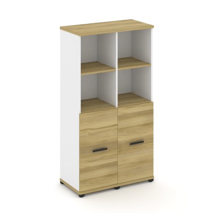 Concept Шкаф 2 узкие секции, 4 ниши CN.STU-421 B Дуб Винченцо/Белый Бриллиант/Металл Черный 836*420*