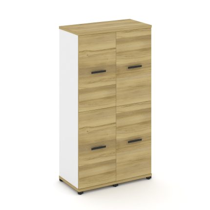 Concept Шкаф 2 узкие секции, 4 ниши CN.STU-422 B Дуб Винченцо/Белый Бриллиант/Металл Черный 836*420*