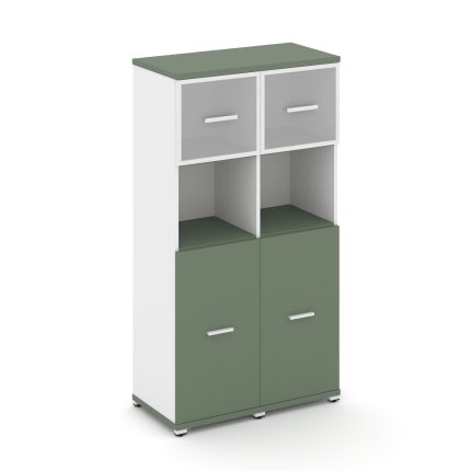 Concept Шкаф 2 узкие секции, 4 ниши CN.STU-425 RMW W Кобо/Белый Бриллиант/Металл Белый/Сатин 836*420